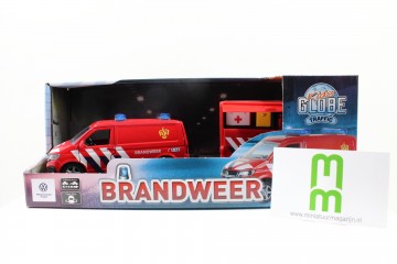 Kidsglobe520322vwtransporterbrandweernlaanhanger2miniatuurmagazijnschaalmodellenspeelgoedmerchandise