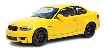 Maxichamps143bmw1mcoupe 2011geel1 miniatuur magazijn schaalmodellen speelgoed merchandise