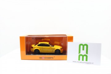 Maxichamps143bmw1mcoupe 2011geel2 miniatuur magazijn schaalmodellen speelgoed merchandise