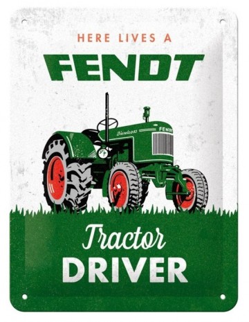 Na26318 tinsign15x20fendttractordriver miniatuur magazijn schaalmodellen speelgoed merchandise